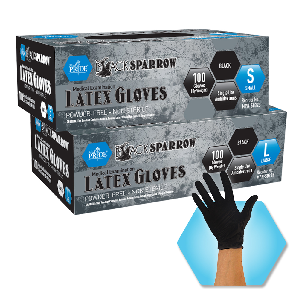 Black Latex Gloves – Examination